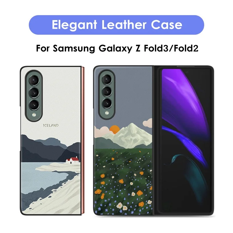 

For Samsung Galaxy Z Fold 3 2 Case Elegant Classic Pattern Leather Back Cover For Samsung Galaxy Z Fold3