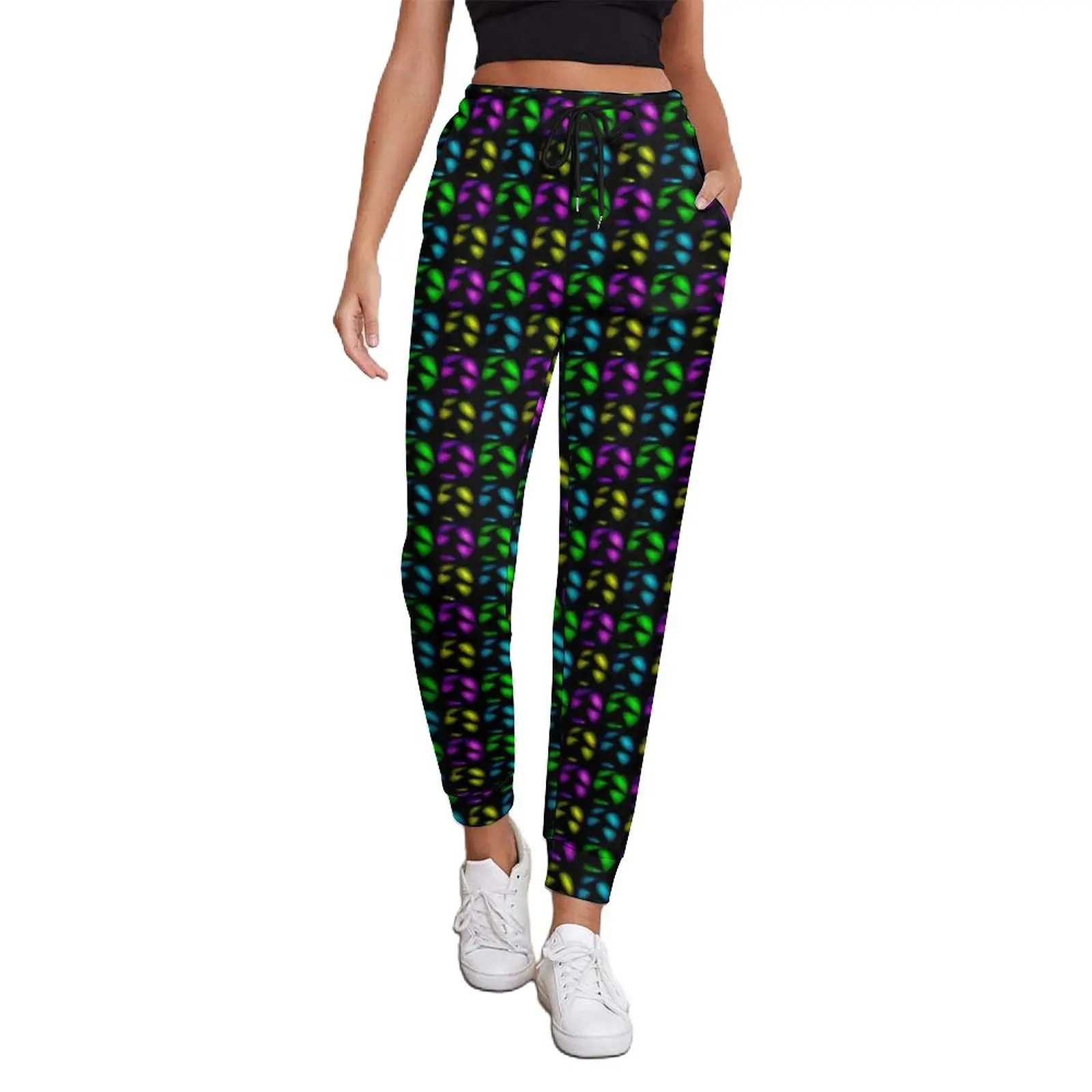 

Colorful Beads Pants Female Dot Print Trendy Sweatpants Spring Pattern Streetwear Oversize Trousers Birthday Gift