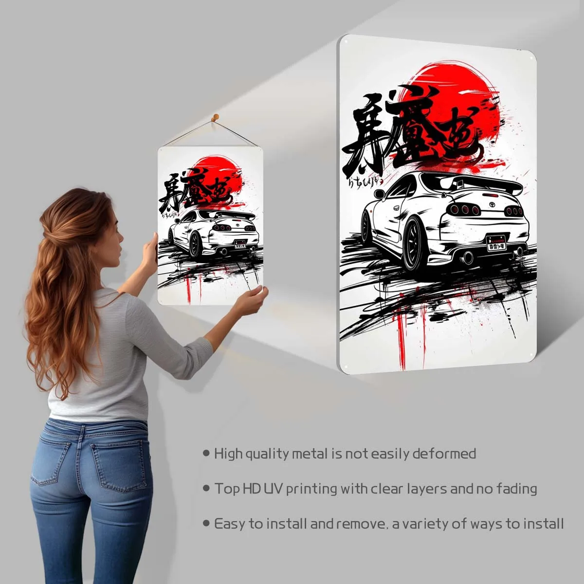 City Supra Night Glow Sign Автомобильный металлический плакат Украшения для комнаты Ретро