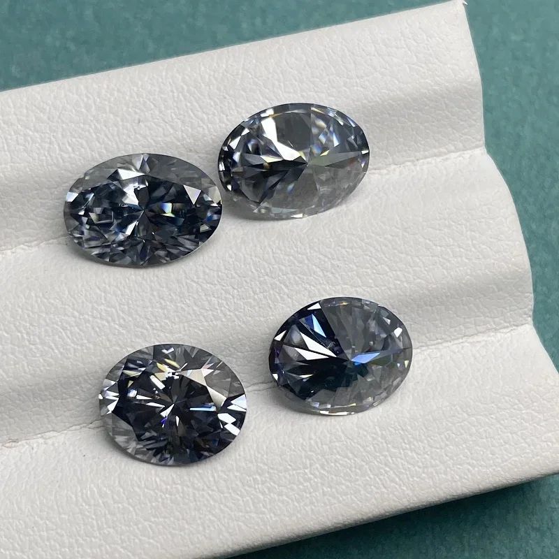 Ювелирные изделия YanYao лидер продаж темно-серый Овальный Муассанит с драгоценным