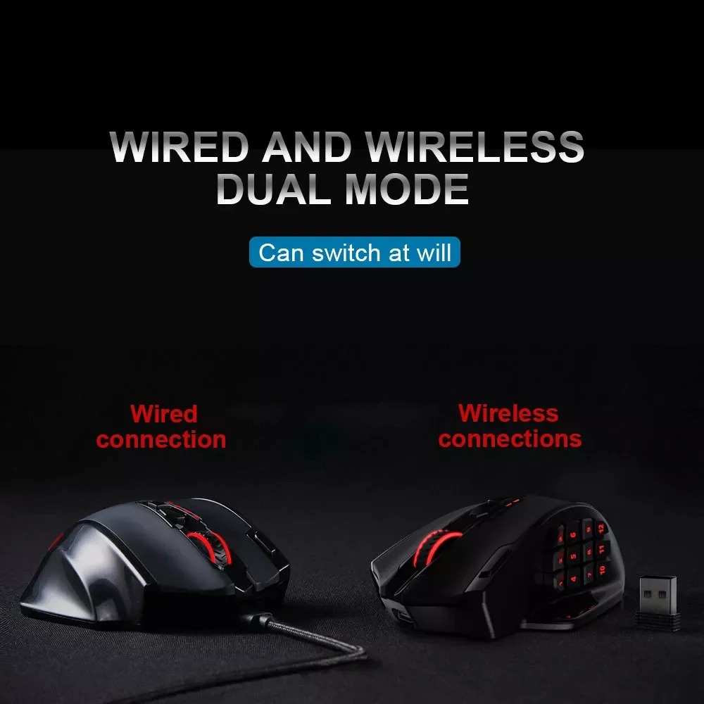 

2023 Redragon Impact Elite M913 RGB USB 2.4G Wireless Gaming Mouse 16000 DPI 16 buttons Programmable ergonomic for gamer Mice PC