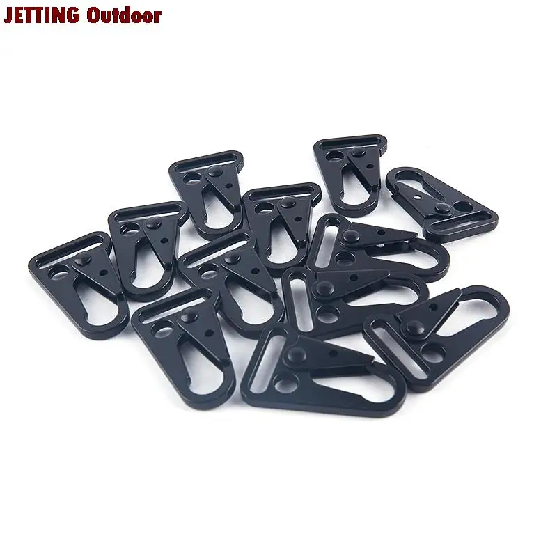 

12pcs Black Enlarged Mouth Clip Sling Clasp Olecranon Hook For Outdoor Keychain Snap Outdoor Bag Accessories