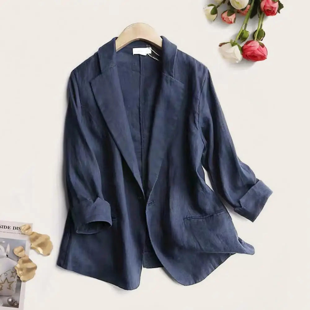 

Office Chic Lightweight Women Suit Coat OL Women Suit Coat Solid Color Commute Garment