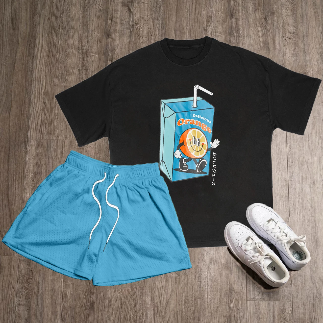 Men's Clothing Summer Print Street Daily Outdoor T-shirt Shorts Two-piece Beach Outfit Unisex Casual Loose Fitting 2023 New