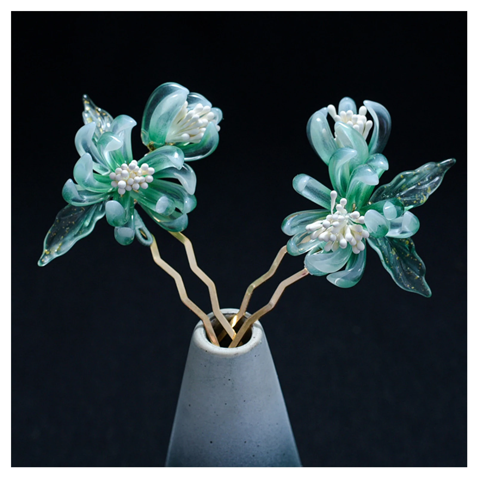 

Ancient Style Flower Hairpin Hypoallergenic Metal Flower Hair Headgear for Valentine's Day Christmas Gift