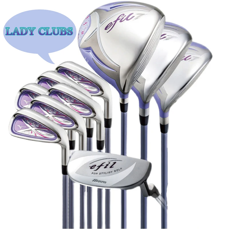 New Women Golf clubs Efil Full Set Graphite Shaft Driver+Fairway+Hybrid+Iron+Putter Ladies Golf clubs FLEX L with no bag