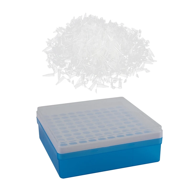 

500 шт. лабораторная прозрачная белая пластиковая центрифуга 1,5 мл и 1 шт. пластиковая квадратная 100 позиций лабораторная 1,5 мл C