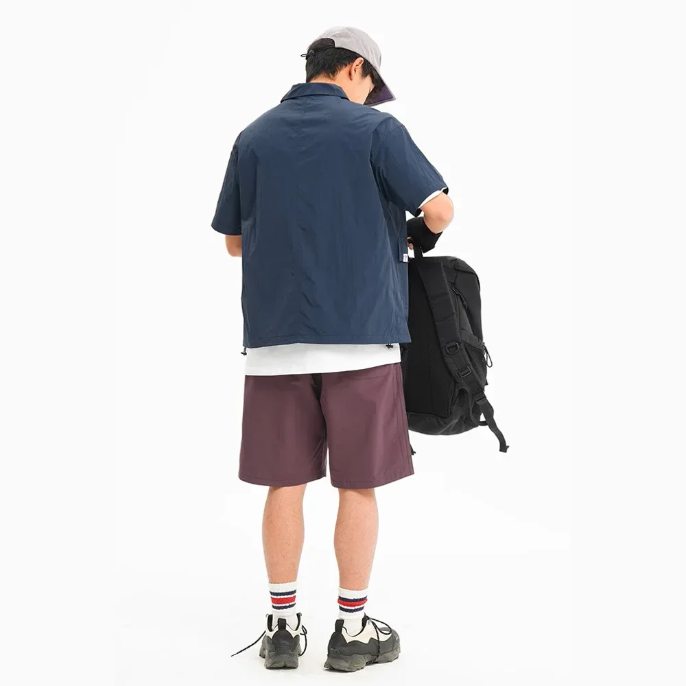 Фото Мужская и женская летняя японская уличная одежда Cityboy, модная свободная повседневная рубашка-карго с короткими рукавами, уличная техническая одежда, рубашки, блузки №4