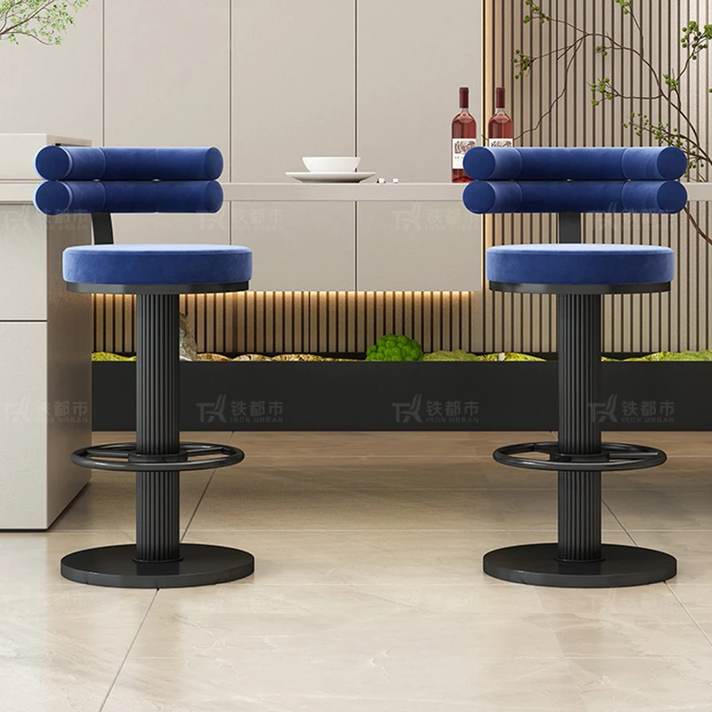 

Metal Kitchen Dining Chairs Nordic Hotel Adjustable Luxury Bar Chair High Make Up Sillas Para Comedor Interior Decoration