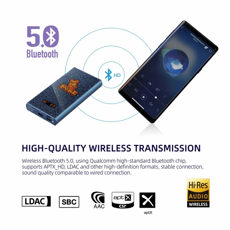 XDUOO POKE II Портативный усилитель для наушников CS43198*2 MQA ЦАП PCM32Bit 384KHZ DSD256 Bluetooth 5 0 LDAC
