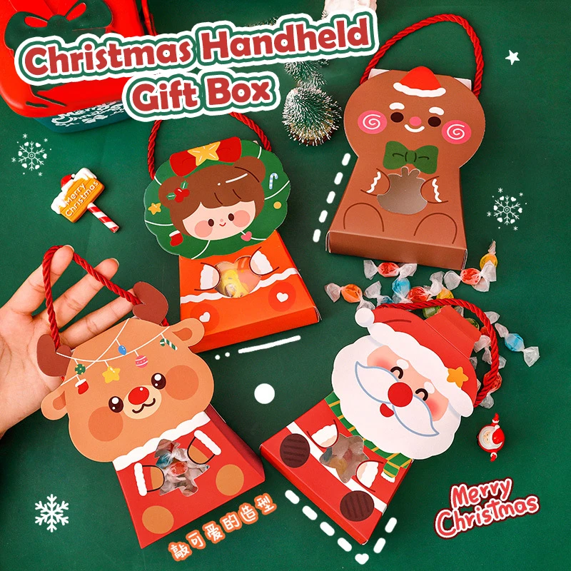 Мультяшные рождественские коробки для лакомств бумажная подарочная коробка