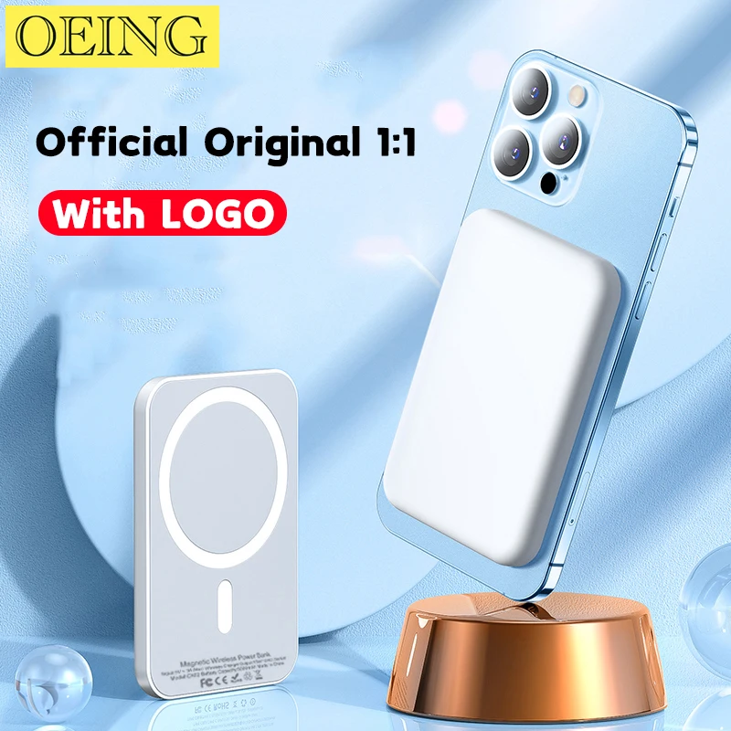 

2023 Original 1:1 Magnetic Wireless Power Bank For iPhone 12 13 14 15 Pro Max Plus Mini Macsafe External Auxiliary Battery Pack