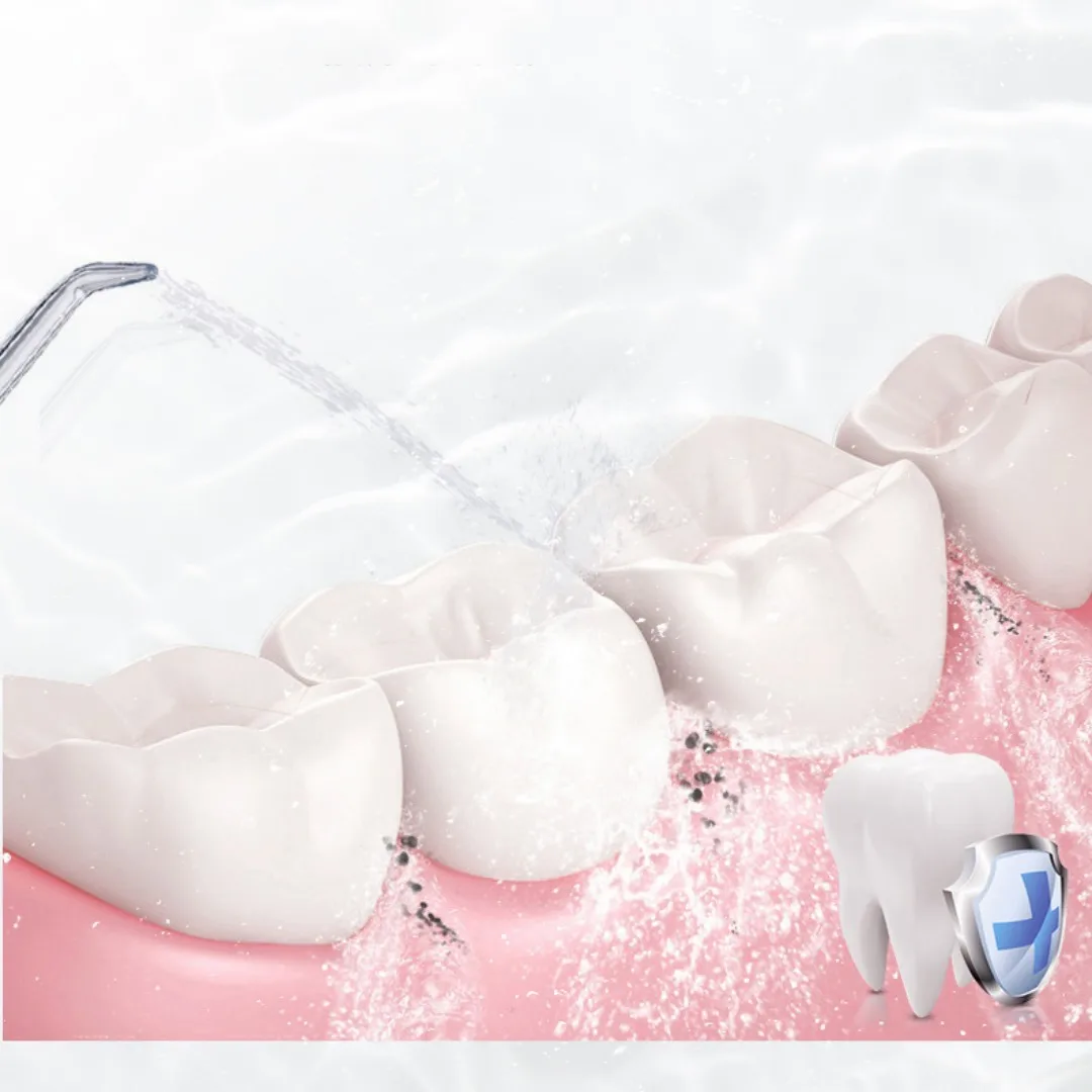 Water Floss Jet Dental Flosser Oral Irrigator Dental Waterpik 230ml 4 nozzles Waterproof IPX7 High Pressure Low Noise enlarge