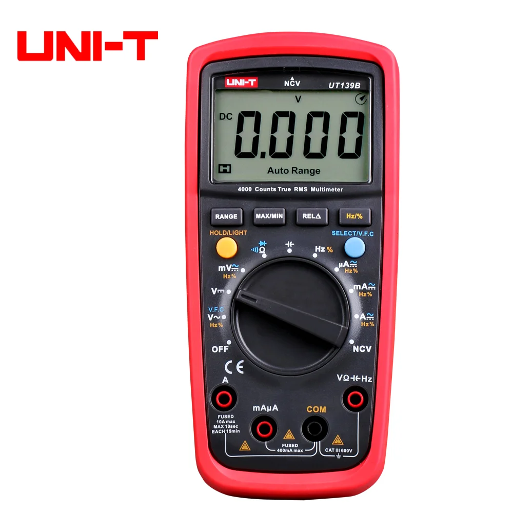 

UNI-T UT139B Digital Multimeter Auto Range 4000 Counts UT139E UT139C True RMS Tester Handheld 6000 Counts Voltmeter