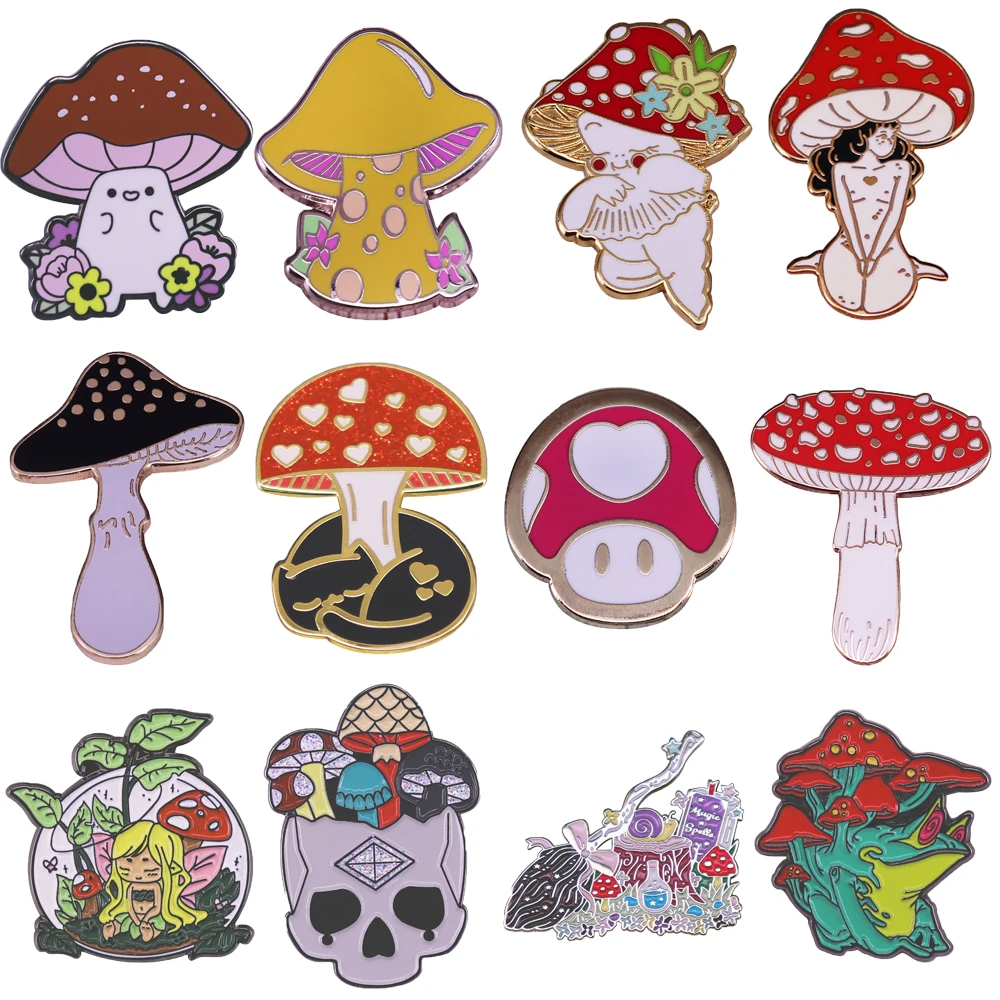 Милый гриб волшебная ведьма метла декор для девушек искусственное аниме значок с