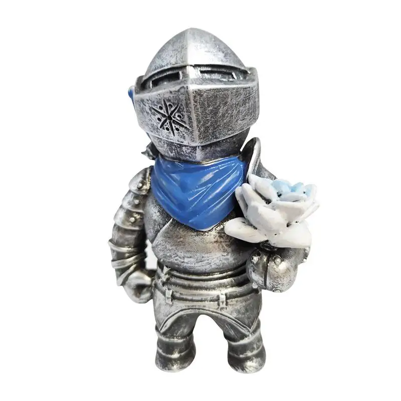 

Knight Gnomes Garden Statue Guard Cross Templa Dwarf Guard Armor Samurai Miniature European Knight Resin Decoration Accessories