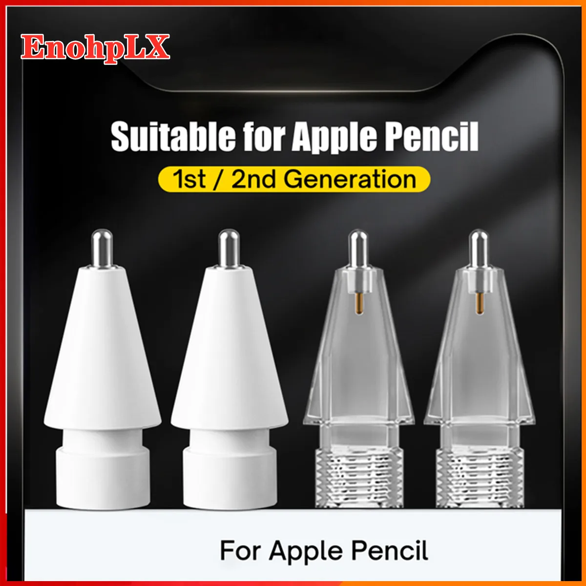 

Metal Nib Tips Replacement For Apple Pencil 1st 2nd Generation iPad Stylus Transparent 4.0 Nib Double Layer Touchscreen Pen