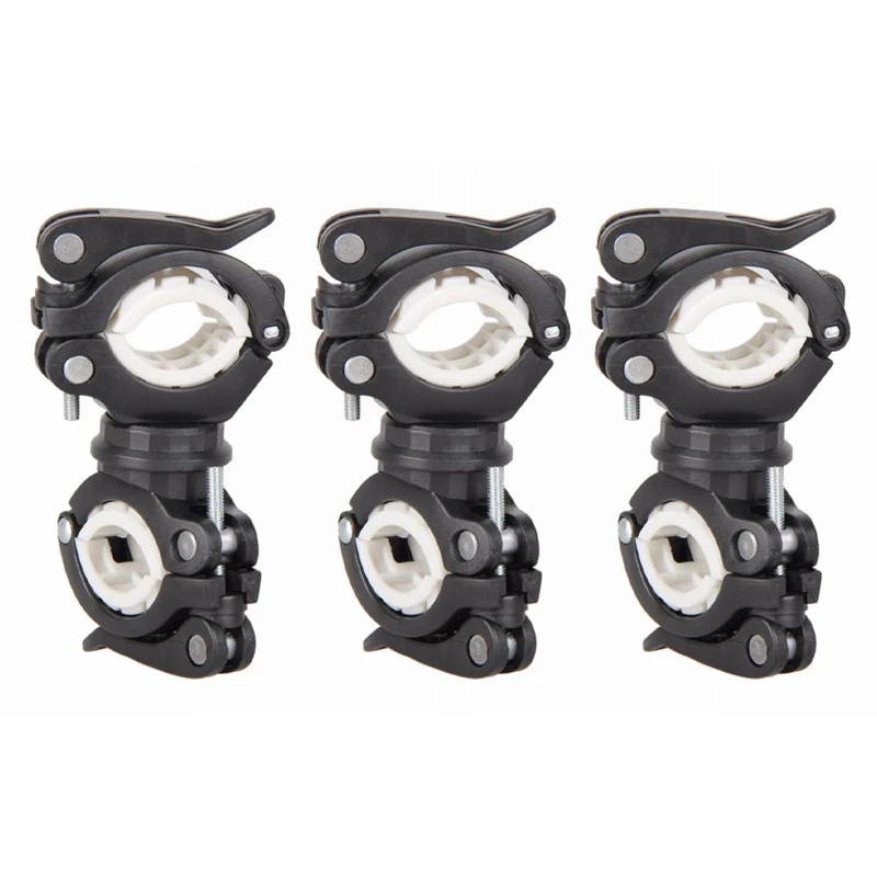 

3x вращающийся на 360 градусов двойной держатель для велосипеда светодиодный передний фонарик лампа насос держатель для руля черный + белый