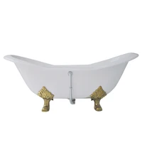72" big size double slipper clawfoot baby portable cast iron bathtub for adult sale