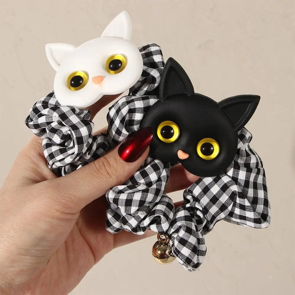 

Lovely Girls Fashion Design Fabric Cat Plaid Hair Rope Korean Style Accessories Women Scrunchies Elastic Hair Bands
