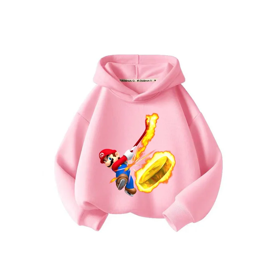 Толстовка Super Mario Bros Для Детей С Длинными Рукавами И Мультяшным Принтом Унисекс