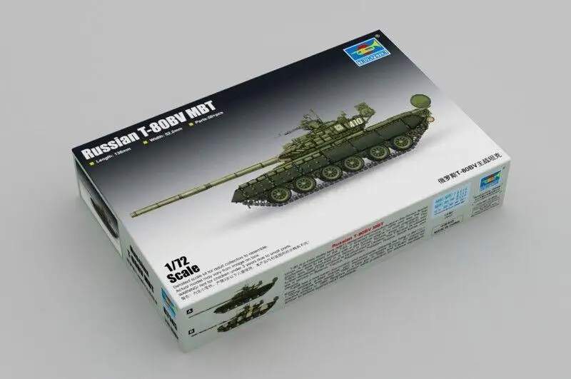 Пластиковый набор Trumpeter 07145, модель российского стандарта, 1/72 МБ, основной боевой танк