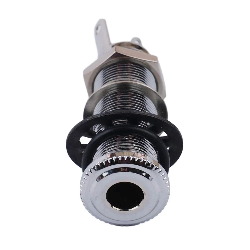 

Electric Guitar Jack Socket Plug 1/4" 6.35mm Jack Socket Plug Brass Anti-noisy Stereo Output Input Straight Ribbed Tube