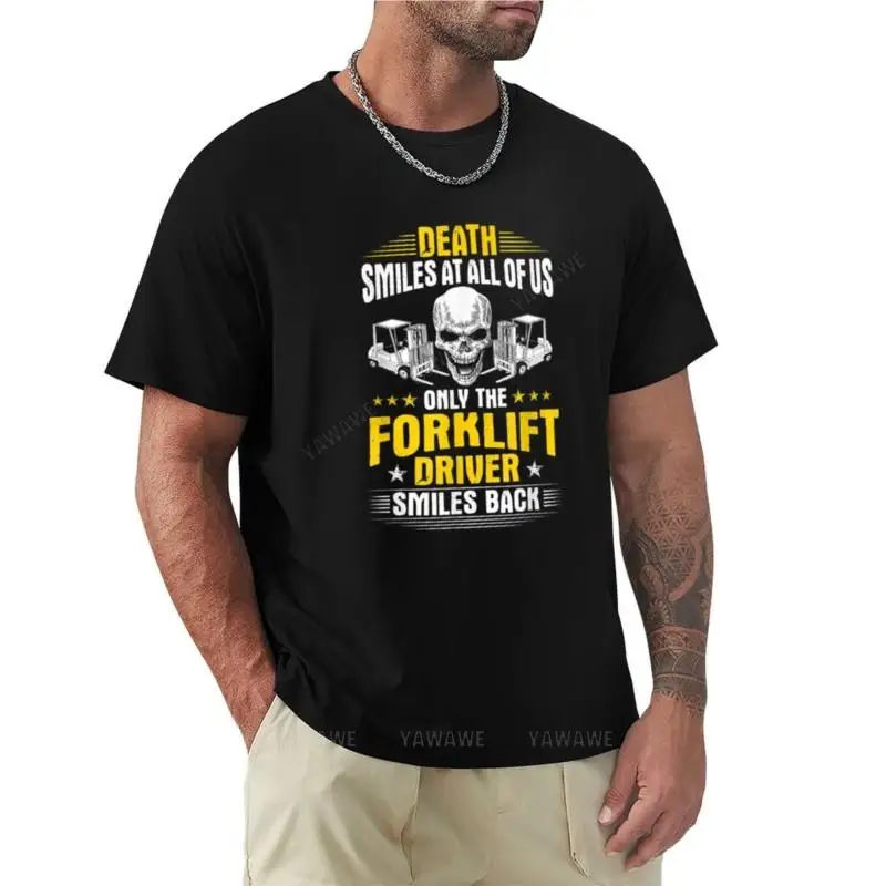 

Forklift Operator Death Smiles At All Of Us Forklift Driver T-Shirt shirts graphic tees mens graphic t-shirts funny