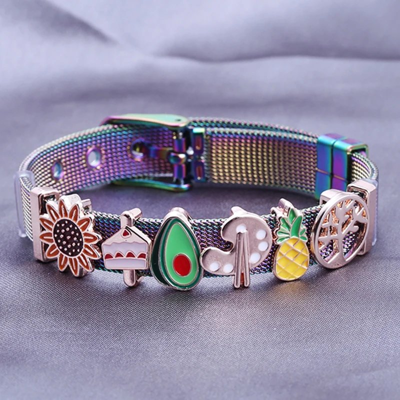 Женский браслет из нержавеющей стали с авокадо ананасом и древом жизни