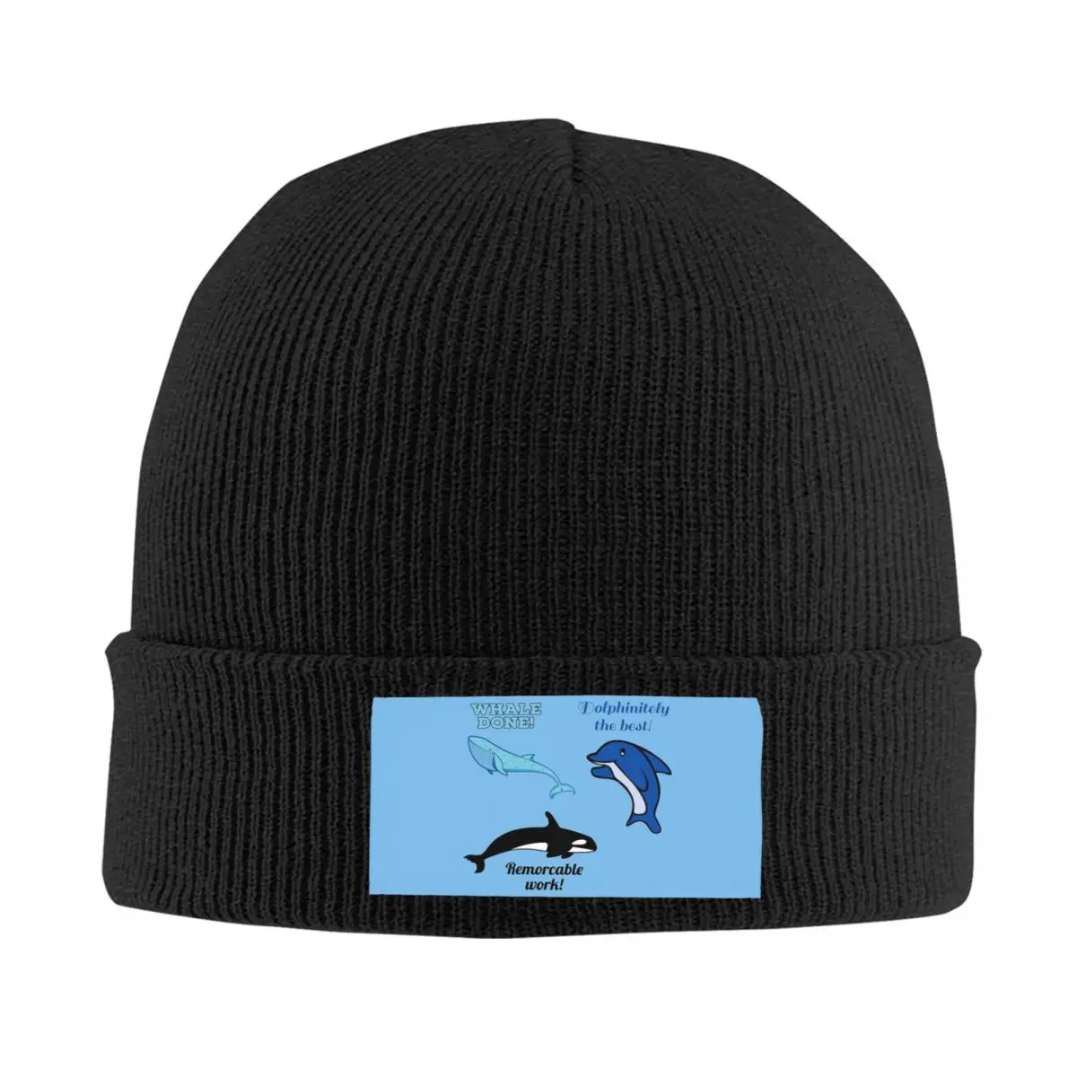 

Whale Done Best Dolphin And Remarquable Orca Knitted Hat 100% Acrylic Outdoor/Indoor Birthday Gift