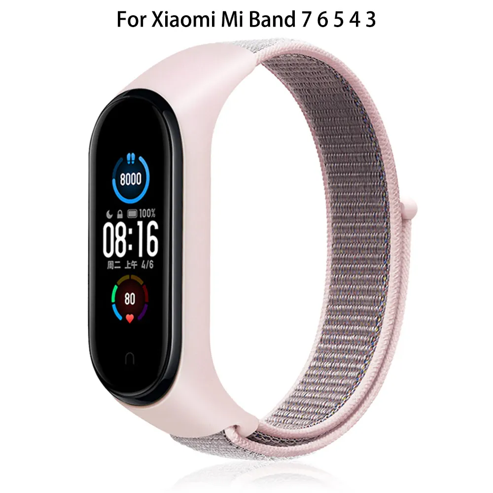 

Ремешок нейлоновый для Xiaomi Mi Band 7 6 5 4 3, цветной модный спортивный браслет для Miband 7 5 4 3, сменный Браслет