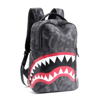 mens shoulder bags fashion plaid backpack student bag large capacity shark shape bag street trend men jt260036
