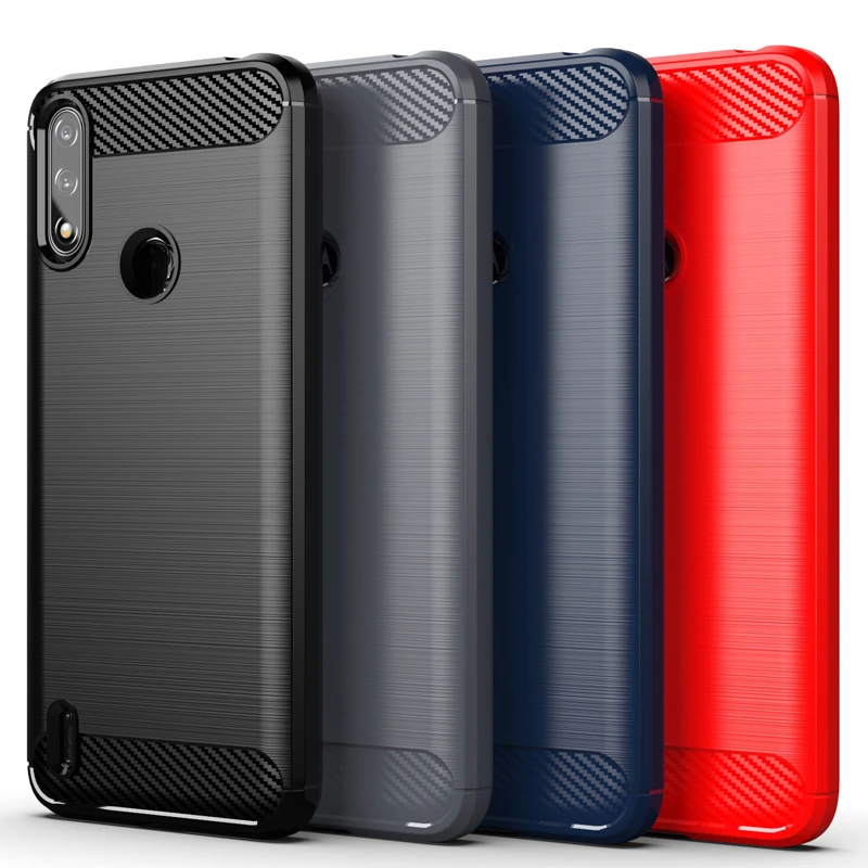 

Motorola Moto E7 Power Case Moto E7 Power Cover Anti-knock Bumper Soft TPU Rubber Carbon Fiber Phone Back Case Moto E7 Power