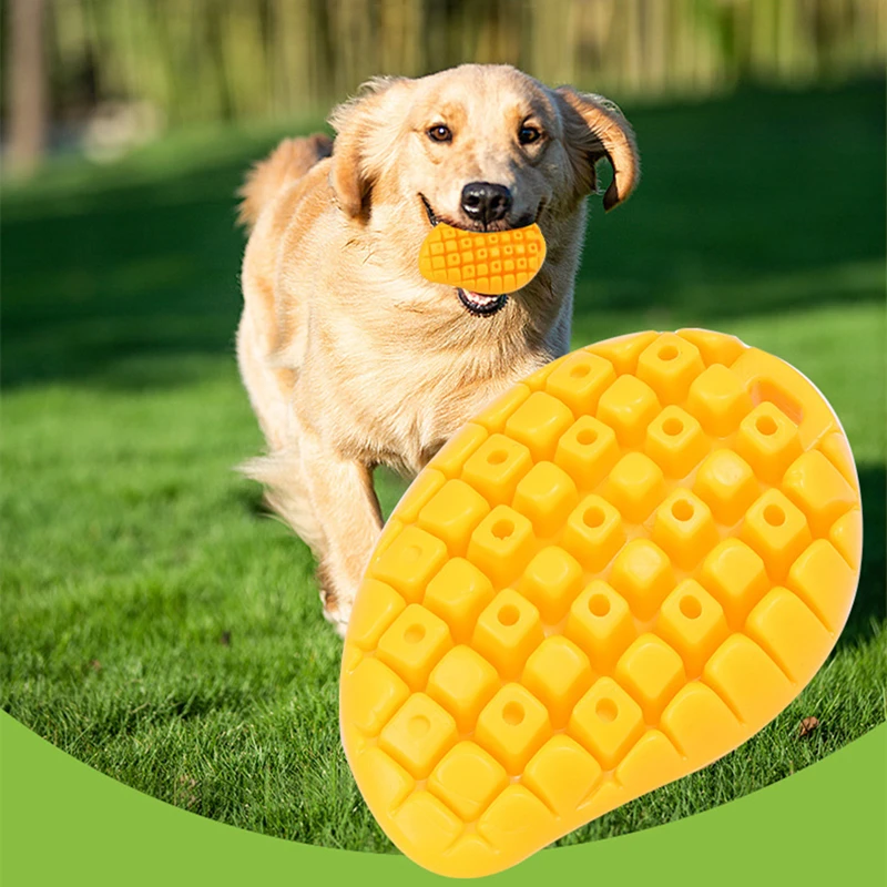 

Eco-friendly TPR Mango Pet Chew Toy Dog Bite Resistant Teeth Cleaning Toy Interactive Chewing Leaking Food Dog Toys Pet Product