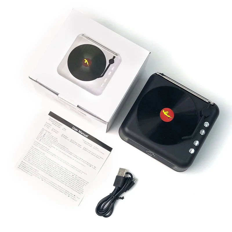 Беспроводная Bluetooth-колонка креативный ретро-проигрыватель записей Портативная