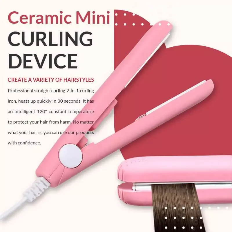 

NEW2023 Ceramic Mini Hair Curler Straightener Hair Iron High Quality flat iron Straightening hot comb mini hair straightener