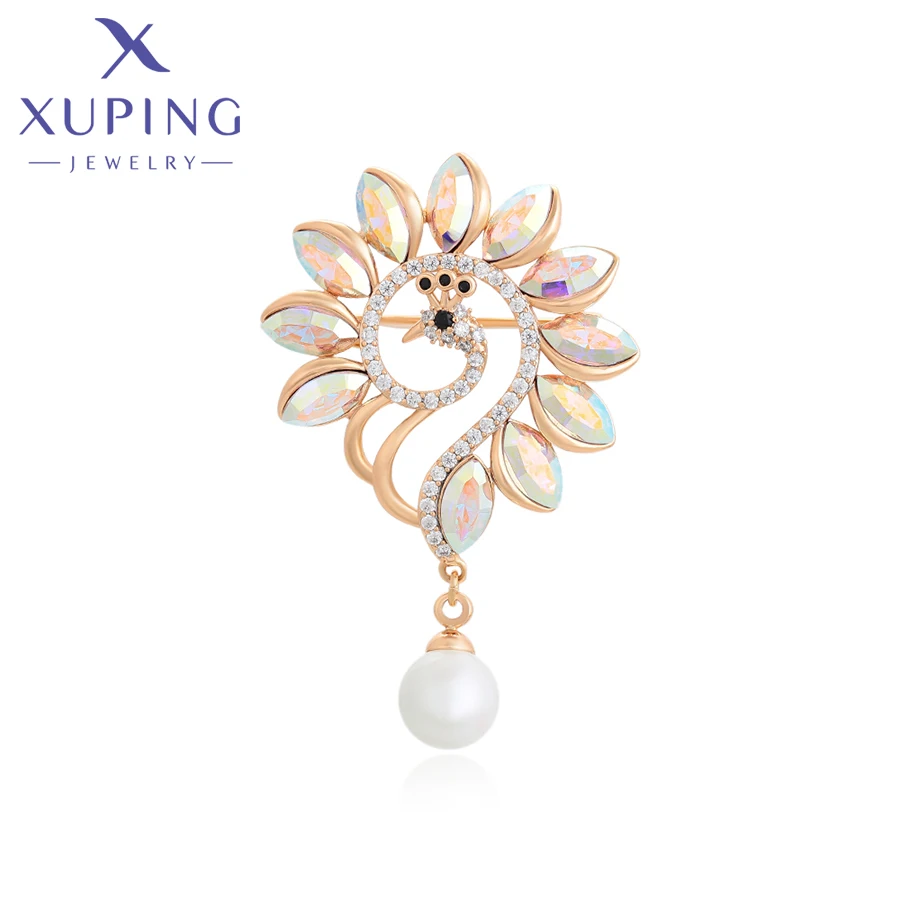 

Xuping Jewelry Fashion Lovely Animal Shaped Gold Color Crystal Brooches for Women Girl Gift X000020158