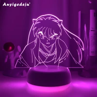 manga inuyasha figure led night light lamp for kids bedroom decoration nightlight color changing usb table lamp gift for child