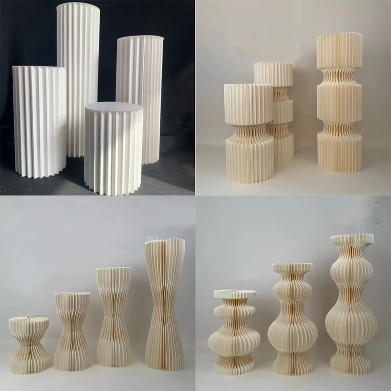 Белая Складная цилиндрическая подставка для торта реквизит украшения дня