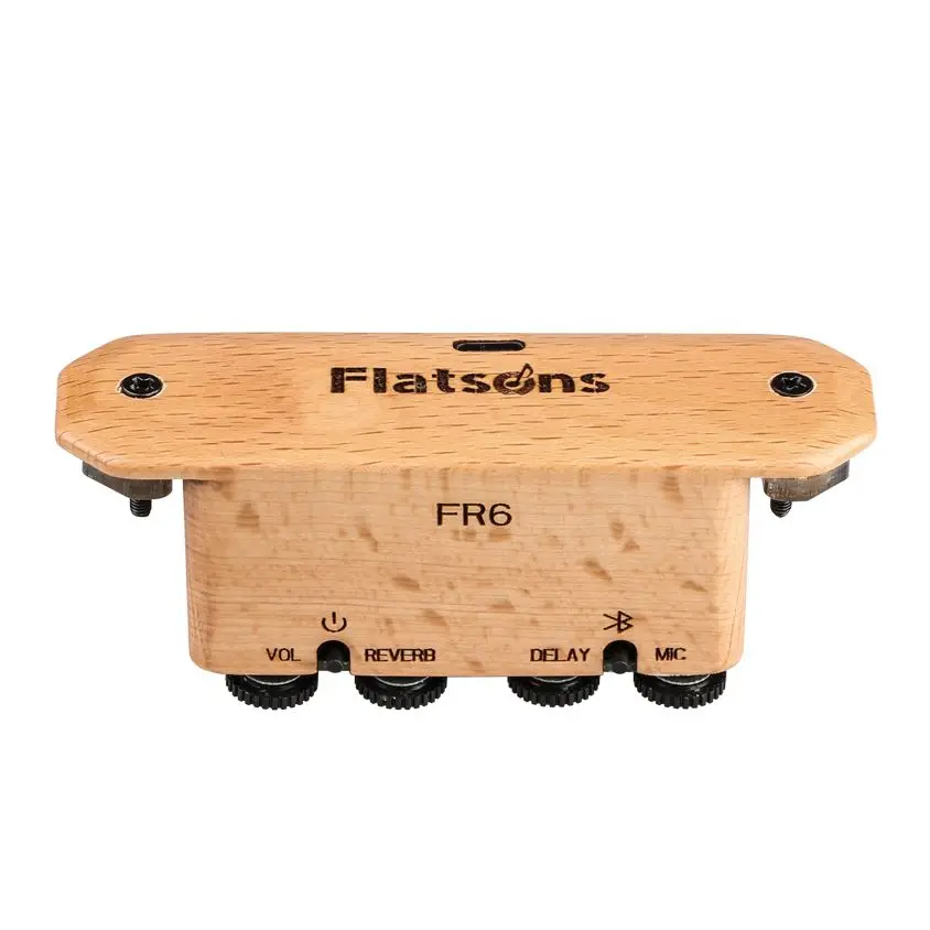 

Flatsons FR6 Bluetooth Resonance ​Pickup for 39-42" Guitar With Delay Reverb Effects Acoustic Wood Folk Guitar Sound Hole Pickup