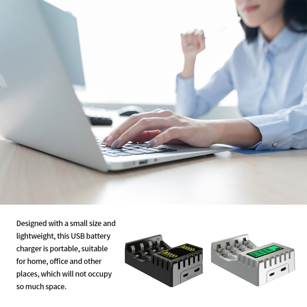 Умное зарядное устройство с ЖК-дисплеем 4 слота USB |