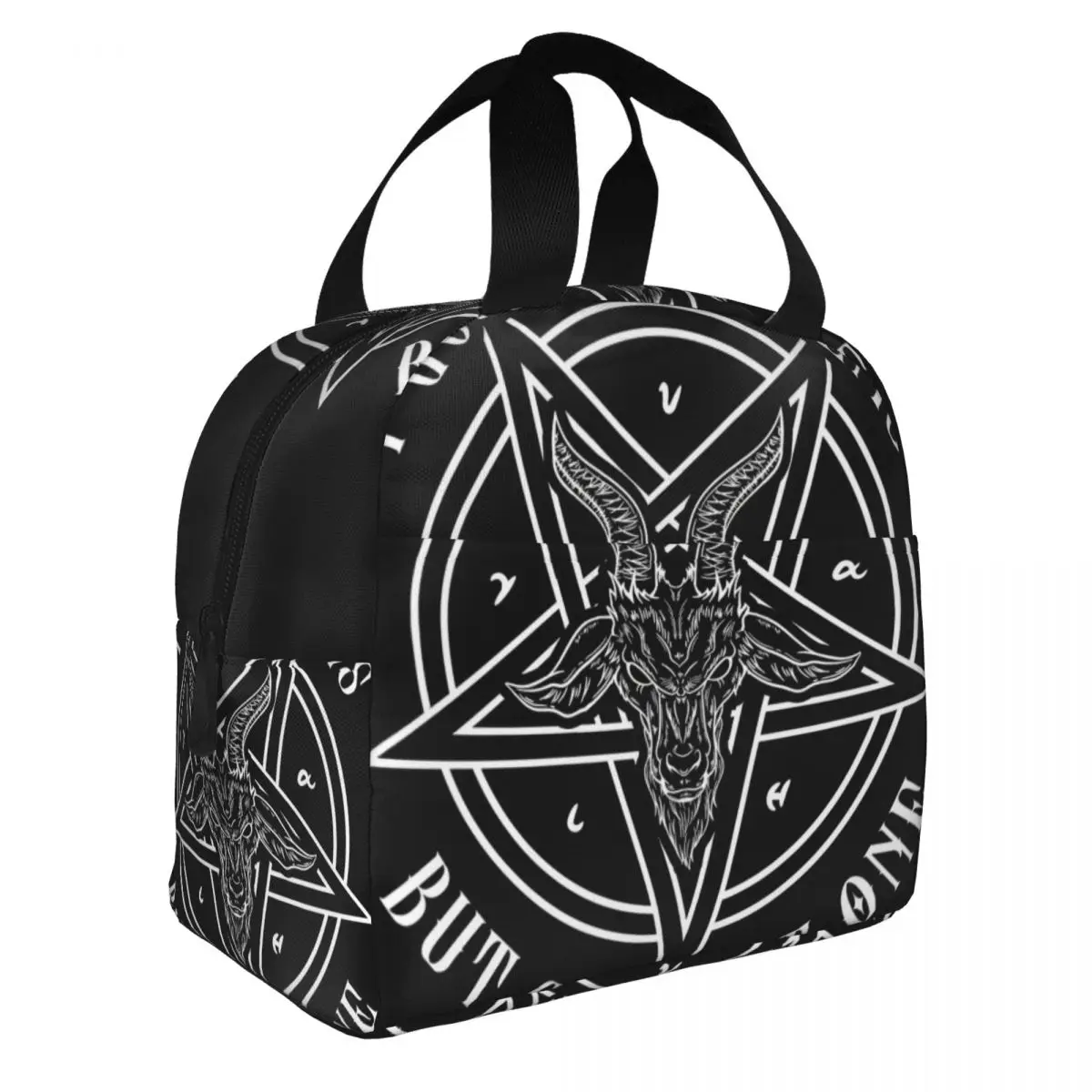 Satanic Goat,Baphomet  Lunch Bento Bags Portable Aluminum Foil thickened Thermal Cloth Lunch Bag for Women Men Boy