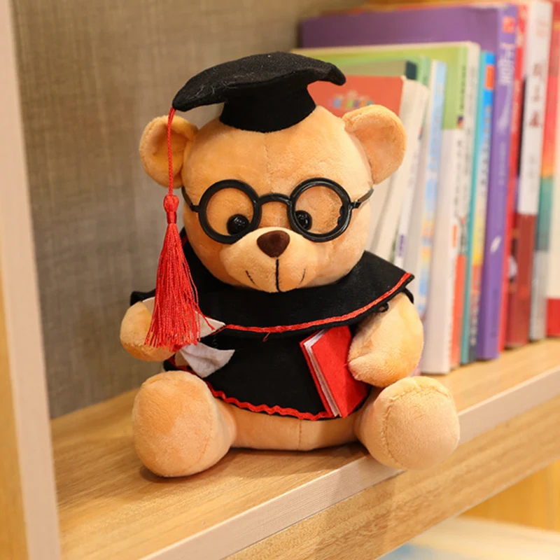 

22cm New Cute Dr. Bear Plush Toy Stuffed Soft Kawaii Teddy Bear Animal Dolls Graduation Birthday Gifts For Kids Children Girls