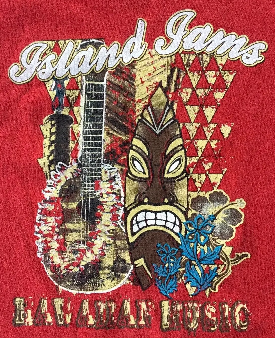 Мужская Гавайская музыкальная укулеле с красным островом футболка Surboard 3XL XXXL Aloha