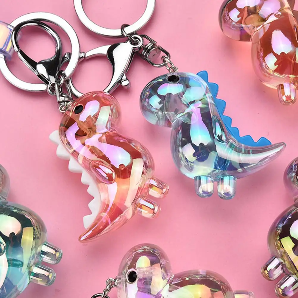 

Key Holder Three-dimensional Electroplating Animal Polishing Decorate Cute Pendant Transparent Dinosaur Keychain Car Accessory