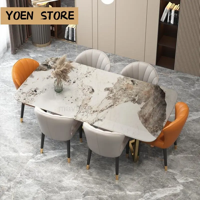 

Marble Top Dining Table Chairs Designs For Restaurant Large Family Modern Minimalist Kitchen Table For Dinner Italian Furniture