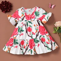 baby girl dress summer 2022 new cotton soft flower print flare sleeve baby dress casual toddler dress baby girl clothes 0 18m