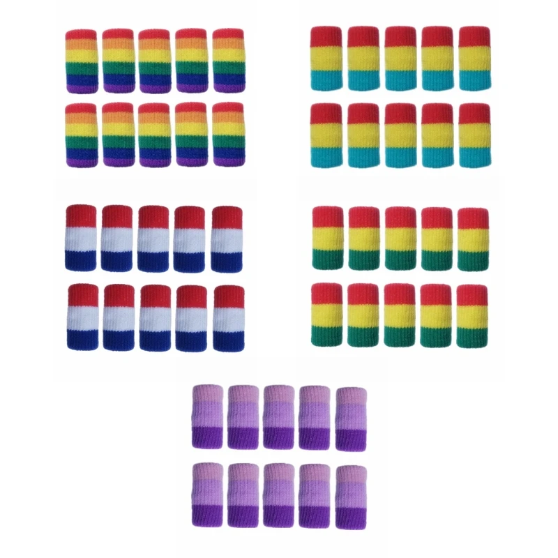 

10 Pieces Finger Sleeves Protectors Sport Finger Breathable Elastic Finger Straps for Relieving Pain Fingers