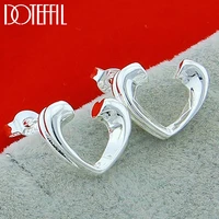 doteffil 925 sterling silver love heart stud earrings for woman wedding engagement fashion party charm jewelry