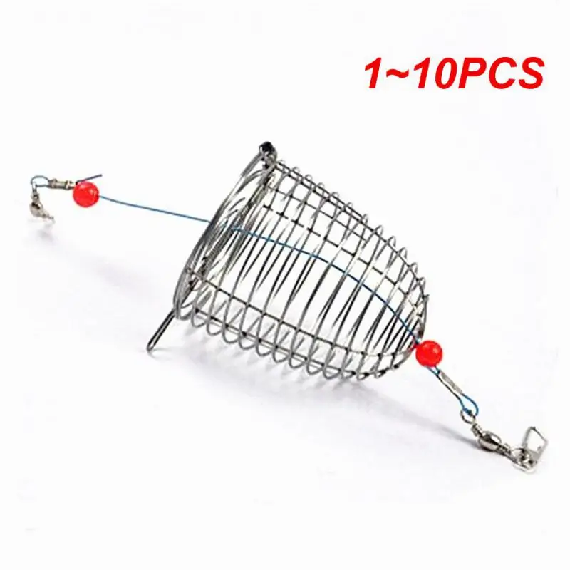

1~10PCS Fishing Trap Basket Feeder Holder Stainless Steel Fishing Lure Cage Bait Cage Fish Lure Holder Fishing Bait Cage Feeder